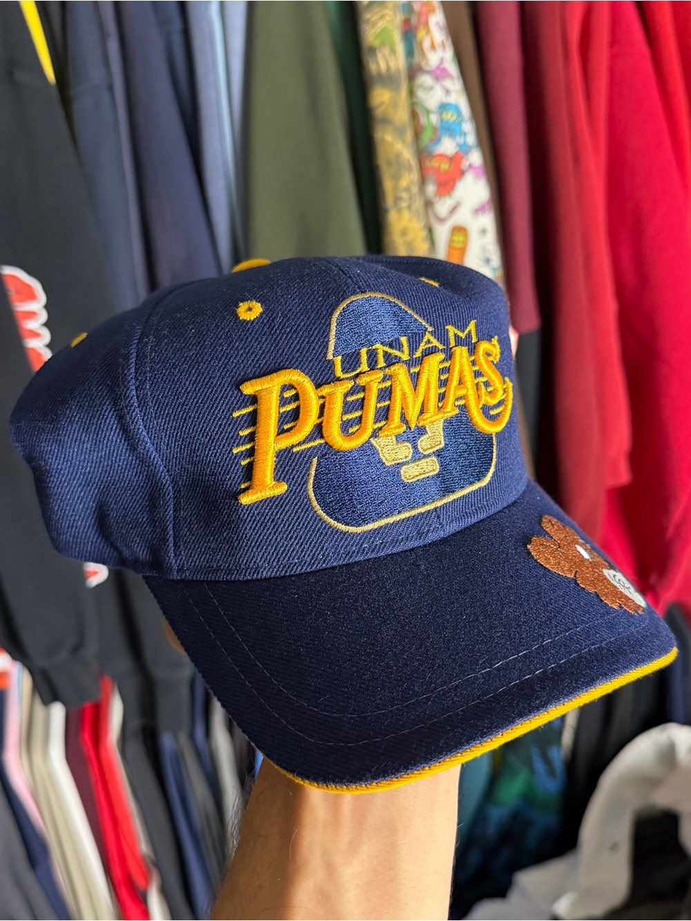 Vintage Pumas UNAM Strap Back Hat Mens OS Deadstock 90s Liga MX FMF Soccer Retro